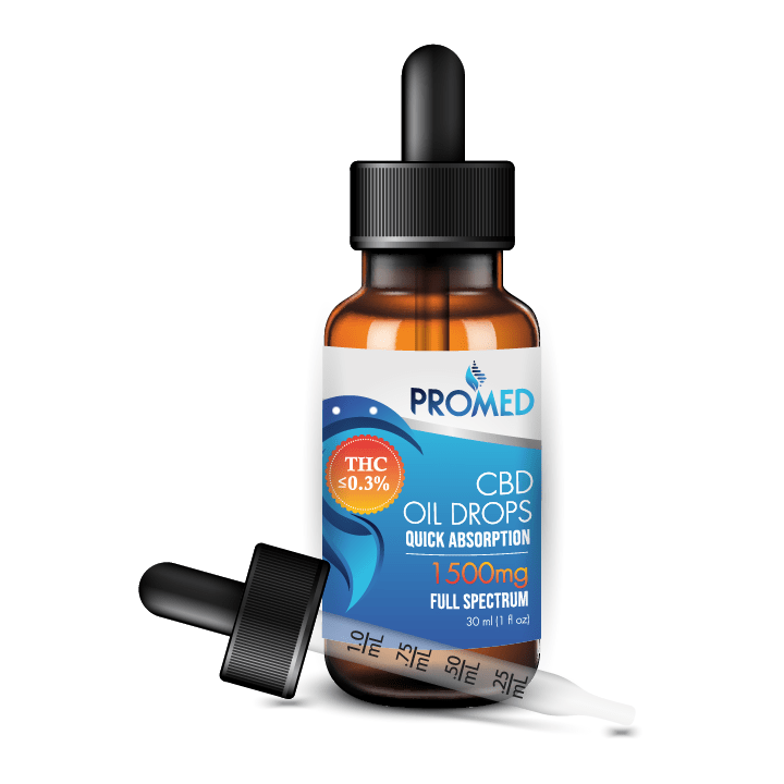 Full Spectrum CBD Oil Drops 1500mg - Safe, Effective & Easy Way to Consume CBD - ProMED CBD